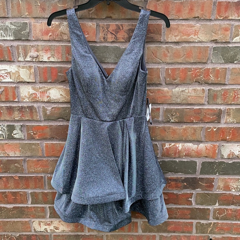 Teeze Me Silver Sparkle Party Dress NWT